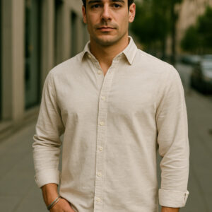 Camisa Casual Beige Claro